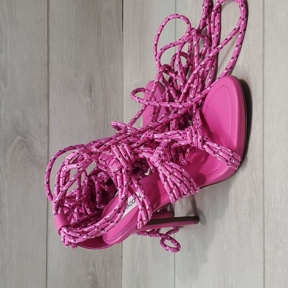 NEW Steve Madden Women Fiore Lace Up Gladiator heels sandals shoes sz 8.5M - Picture 3 of 11